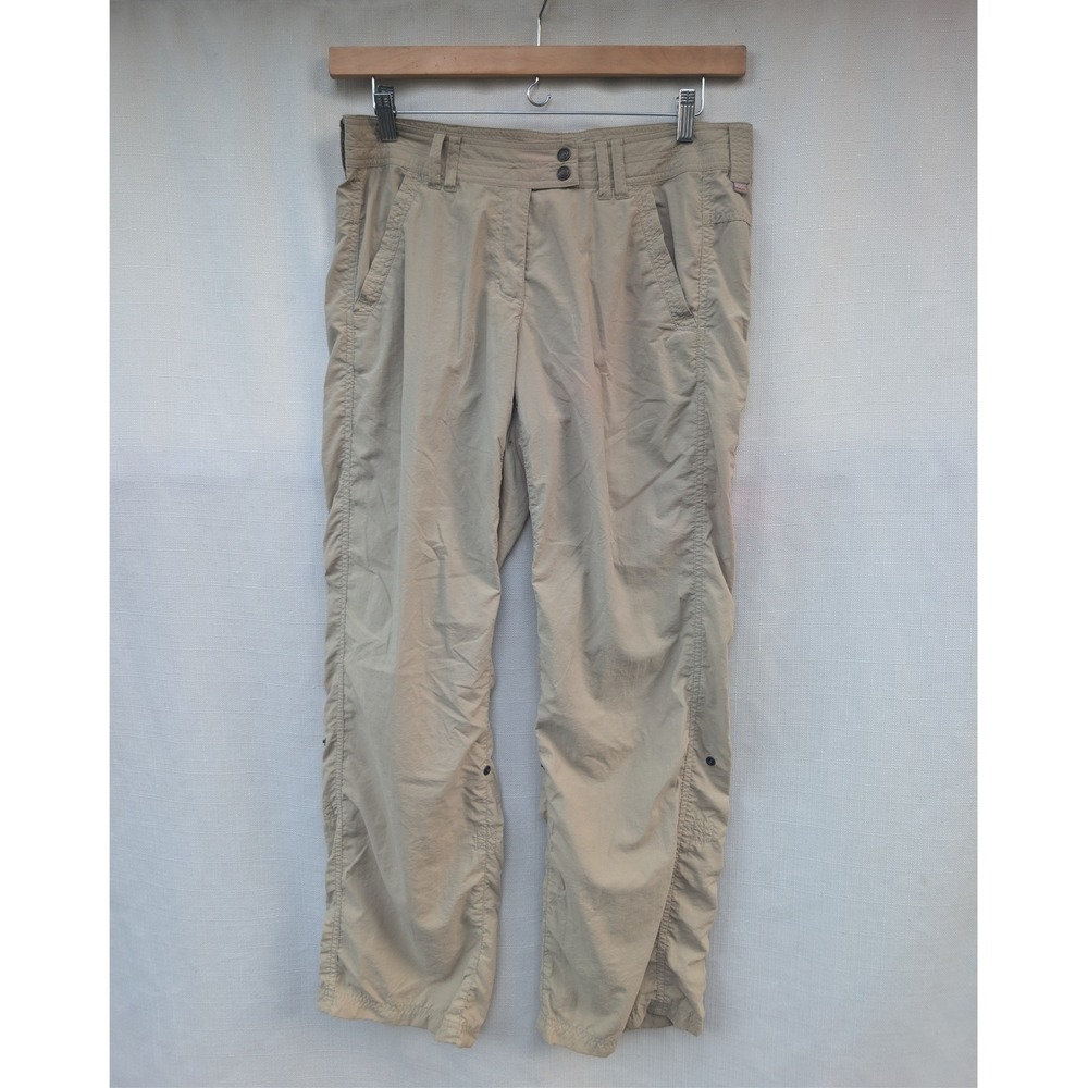 ExOfficio BugsAway Tan Roll Up Hiking Pants Womens Size 10 Khaki Outdoor Utility